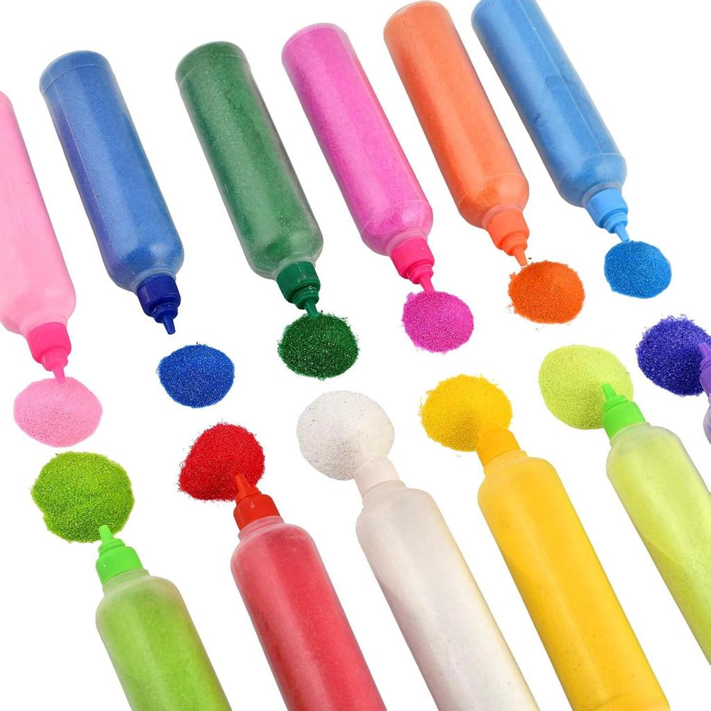 Sada 12 barevných práškových trubic Rangoli, Dekorační předměty Diwali Láhve Nářadí na podlahu Art Rang for Home