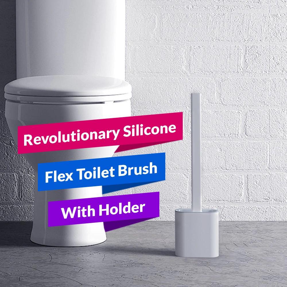 Revolutionary Silicone Flex Toilet Brush With Holder