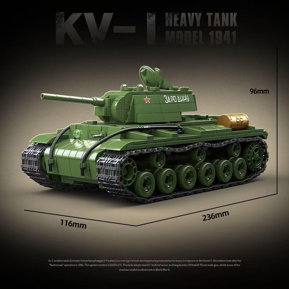 High-Quality 100253 High-Quality Soviet Kv-1 Large size High-Quality Armored Transport vehicle High-Quality 1941 Construction set High-Quality no box