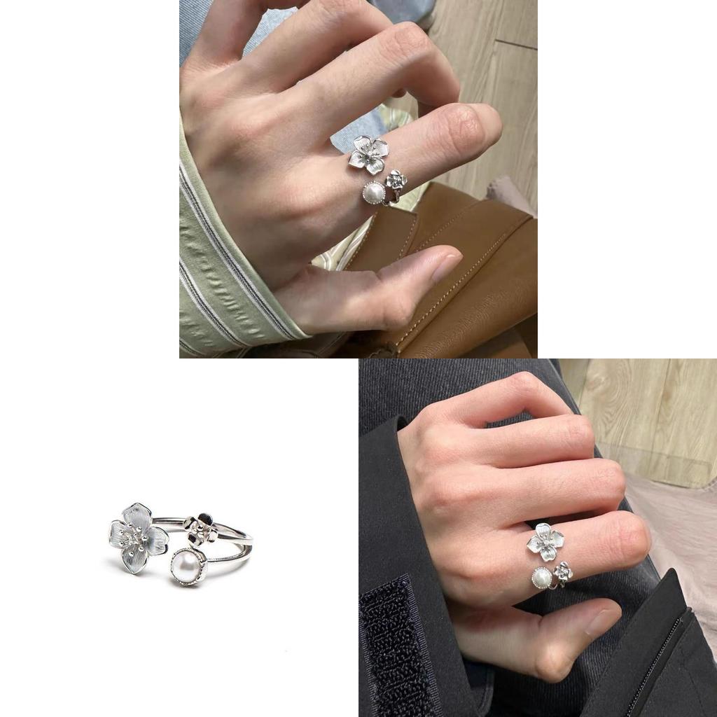 Chinese Style Flower Ring Copper Adjustable Jewelry For Women And Men