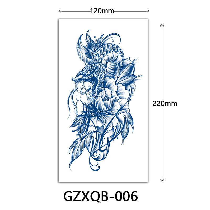 Herbal Half Arm Tattoo Stickers, Big Arm Juice Semi-Permanent Tattoo Stickers, Sweatproof Tattoo