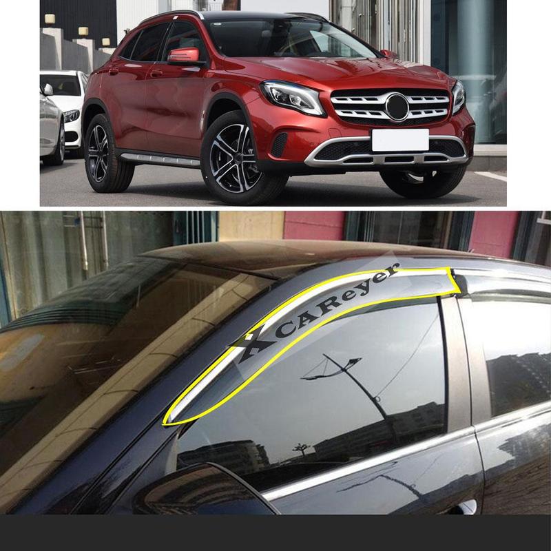For Mercedes Benz GLA 2015 2016 2017 2018  Car Body Styling Sticker Plastic Window Glass Wind Visor Rain/Sun Guard Vent