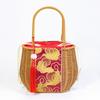 2025 Women Retro Handmade Rattan Basket Fashion Embroidery Imitation Wicker Handbags Causal Woven Box Bag Lady Party Beach Bag