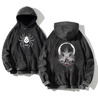 Chrollo Lucilfer HUNTER×HUNTER Graphic Hoodie Manga Washed Oversized Streetwear Long Sleeves Cotton Sweatshirts Men's Clothing