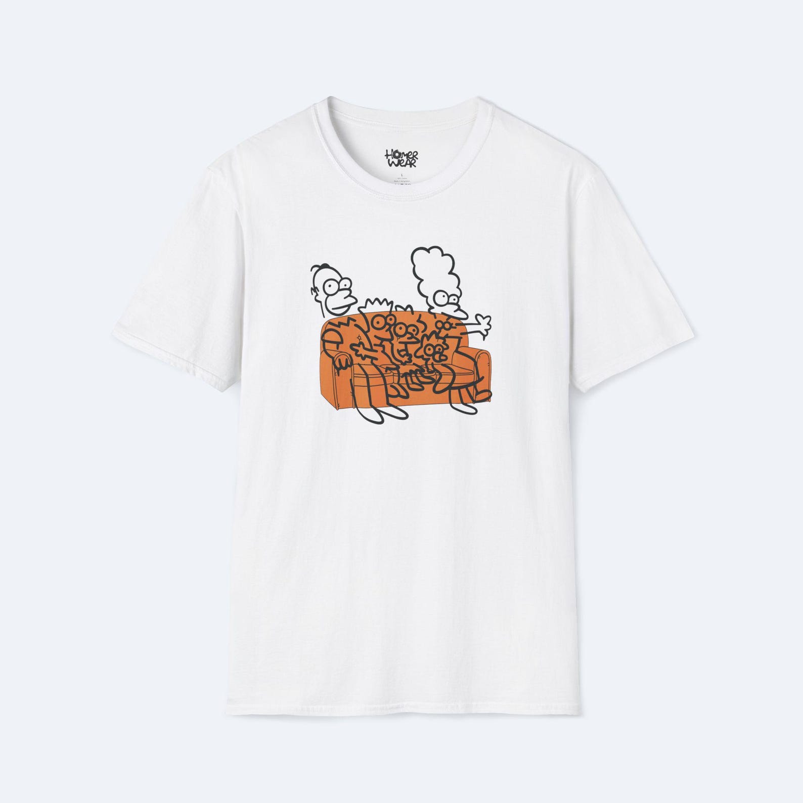 Simpsons Family on Sofa Tee - Unisex T-Shirt, Simpsons Sofa PrinT-Shirt, Family Cartoon Tee, Pop Culture Gift S