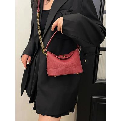 Herbstliche, schlichte Umhängetaschen für Damen, modische Ketten, Beuteltasche, hochwertige, weiche Lederhandtaschen für Pendler