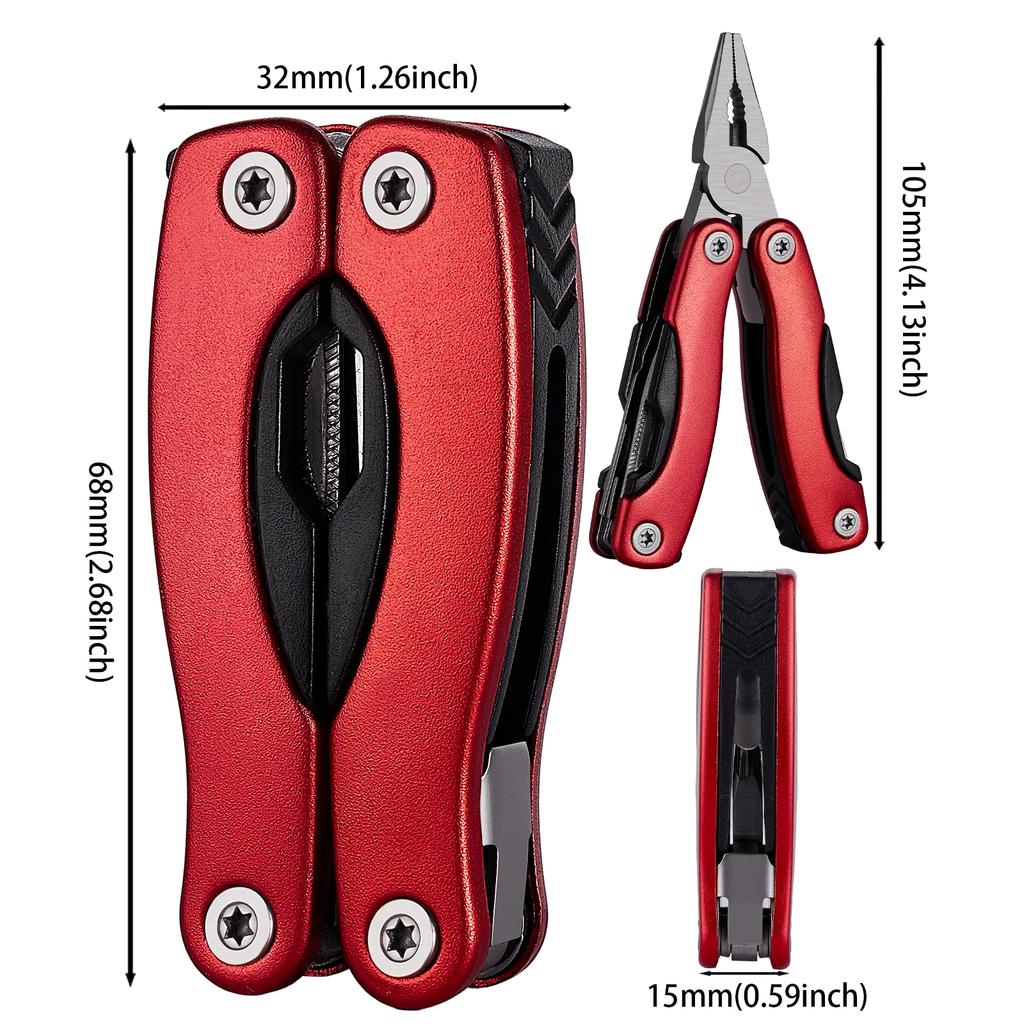 Outdoor portable multi-functional knife pliers, stainless steel multi-functional tool pliers, camping pocket mini EDC hand tools