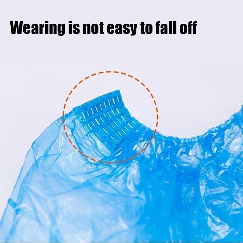 Portable Disposable Plastic Boot Cover, Anti Slip, Wear-Resistant, Waterproof, Mud Proof, Rainproof Shoe Cover