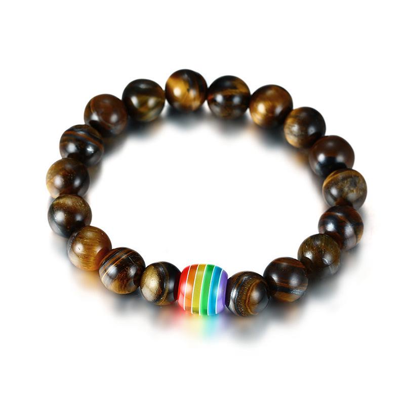 Volcanic Stone Tiger Eye Beaded Bracelet PB-017