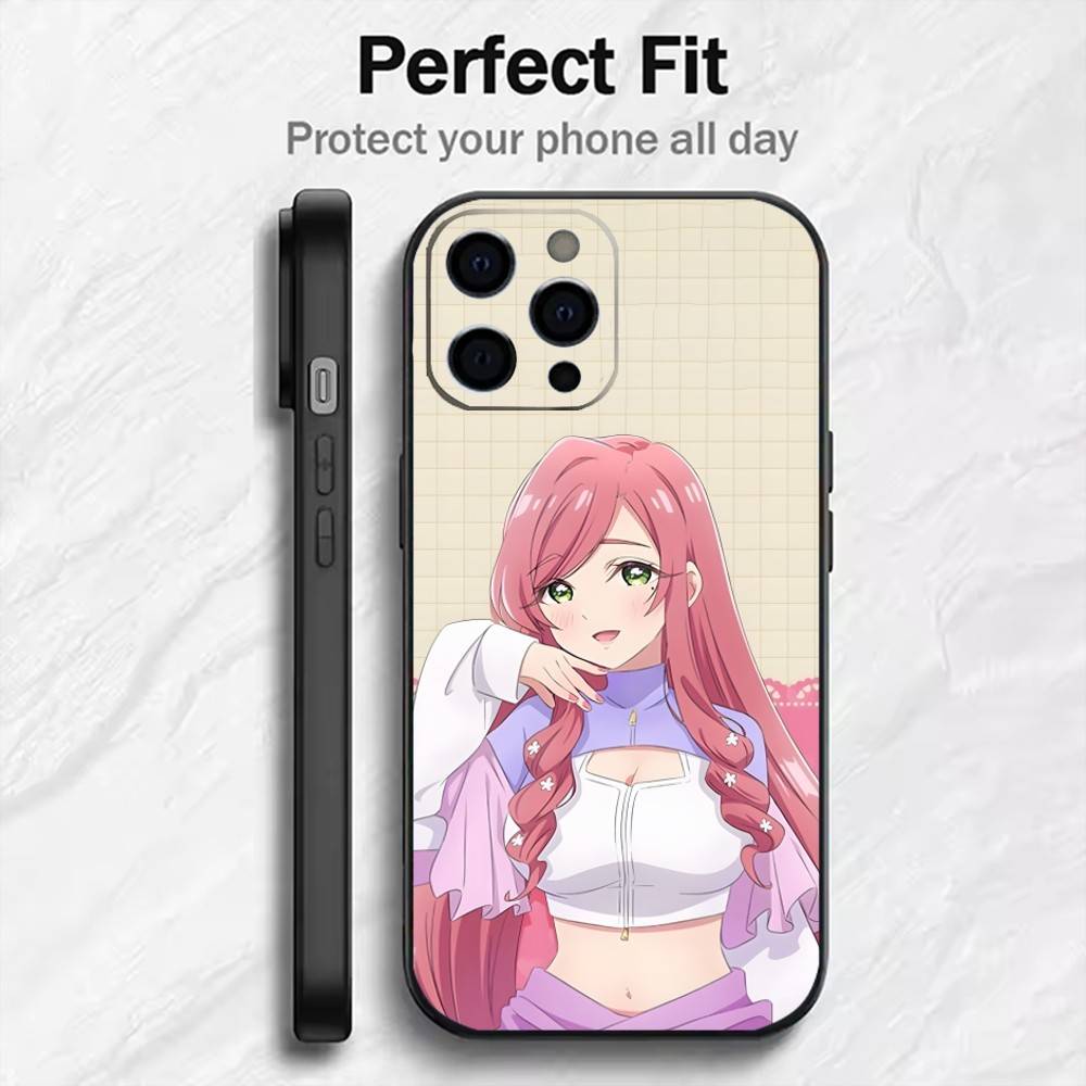 Mom H-Hahari Hanazono The 100 Girl-friend  Phone Case For iPhone17,16,15,14,13,12 Plus,Max Soft Silicone Black Cover