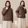 Kurze lässige Daunen-Baumwollkleidung für Herbst und Winter, verdickt, klein, modisch und dünn, warme Baumwollkleidung für Damen