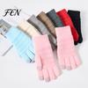 Fashionable Cold Protection Gloves Knitted Touchscreen for Men Women, Winter Warm Thermal Gloves, Thickened Solid Color Daily Use Plush Lining Mittens