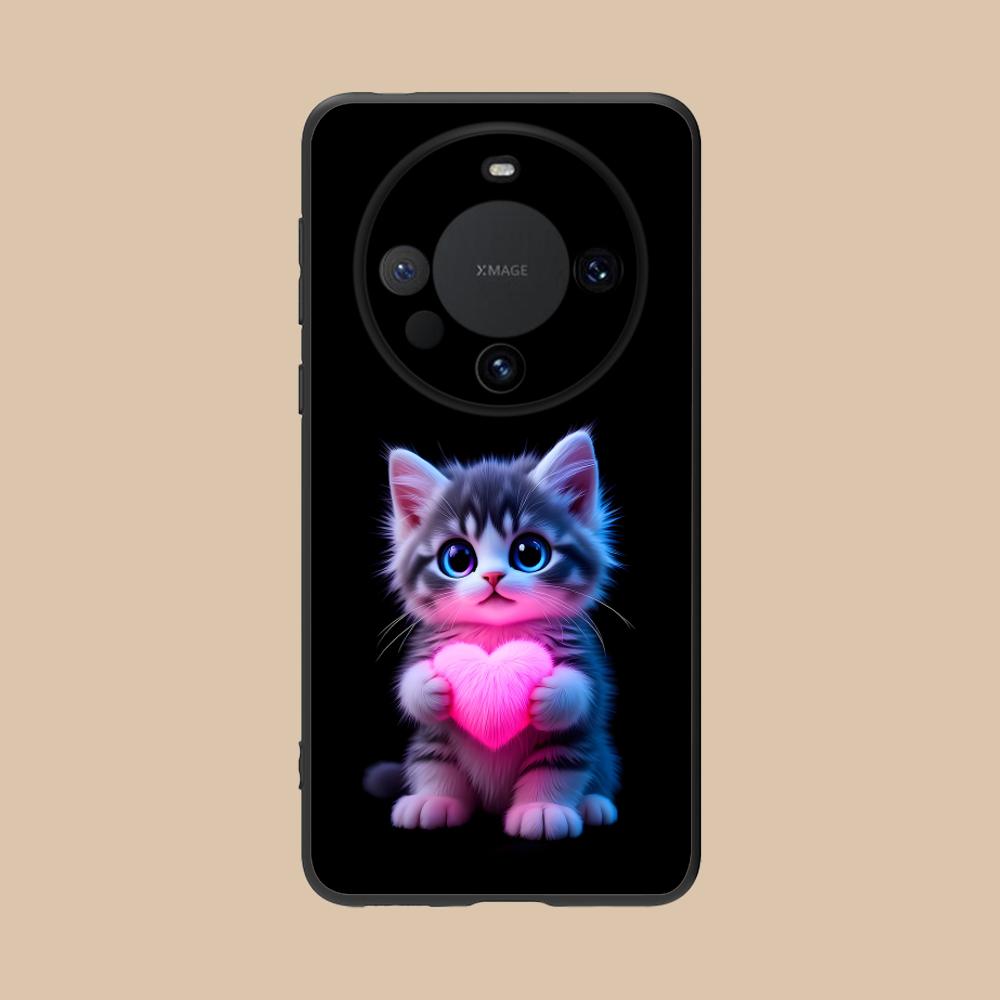 Kitten Cute Cat Kawaii Phone Case for Huawei Mate 60 50 40 30 20 10 Pro Plus Lite E 5G Black Luxury Cellphones Pretty