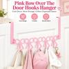 Pink Metal Hook Rack 5 Hooks Pink Bow Hooks Coquettish Over The Door Hooks  Bedroom Decor