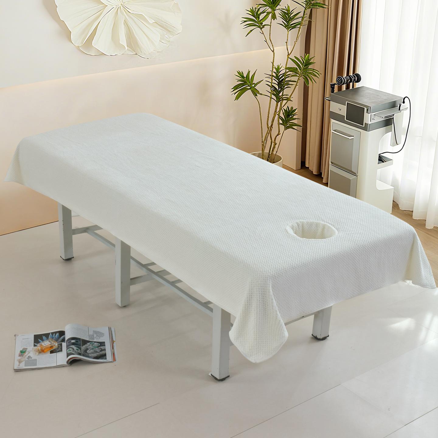 Schoonheidssalon Beddengoed met Ademende Gaten Verdikt Fluweel Massage Beddengoed Absorbeert Water Kreukvrij Stofdicht Beddengoed 90x200cm with hole
