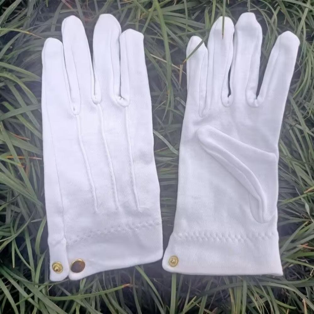 2pcs Snap Cuff Billiard Referee Gloves Full Finger Gloves Full Finger Snap  Snooker Events белый
