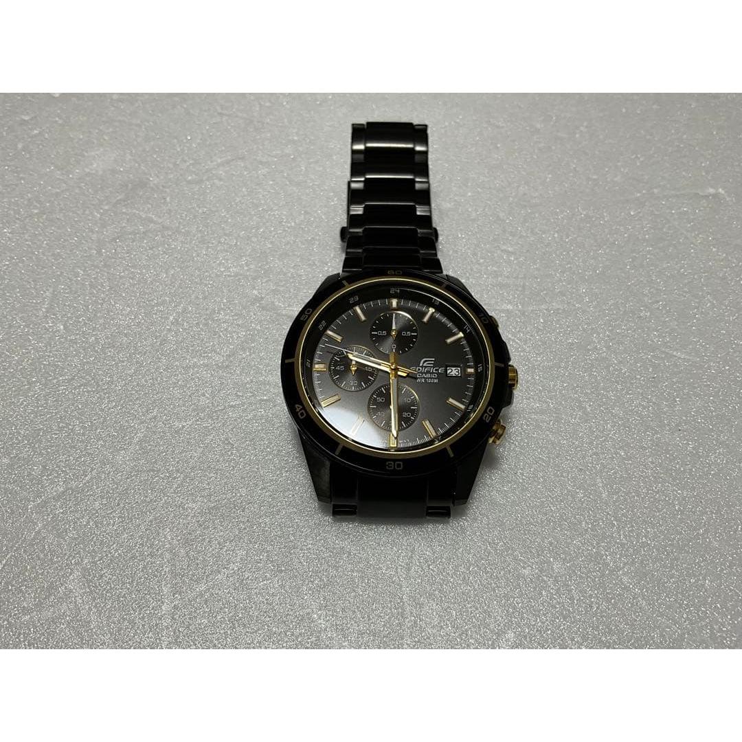 casio EDIFICE black gold quartz watch