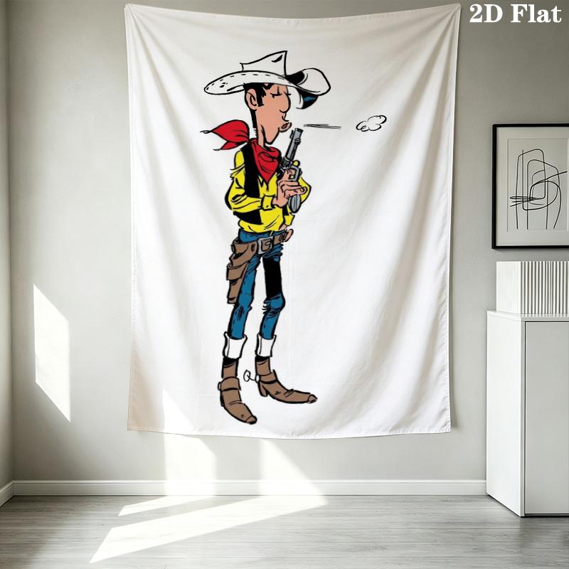 Lucky Luke Wall Tapestry Aesthetic Wall Hanging Printed Fabric Blanket Decorative Tapestries for Bedroom Living Room Home Decor