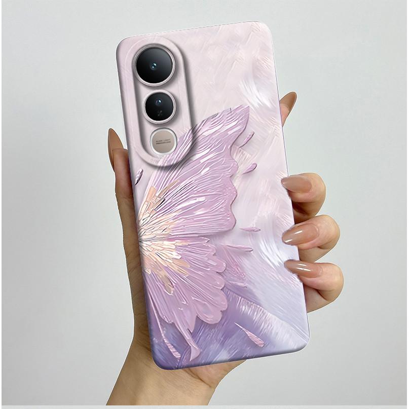 For Vivo V50 Lite 5G Phone Case Aesthetic Luxury Soft Silicone Shockproof Camera Lens Protective Back Covers Anti Slip Fundas
