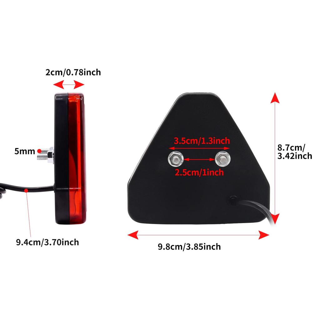 Aoling F1 12V Tylne Światło Przeciwmgielne 20 Czerwone Stałe Hamulec Stop Tylne F1 Tylne Hamulec Tylne Światło Przeciwmgielne Uniwersalne Pasuje do Pojedynczej Lampy, Żarówki, Włączone/Migające, Wbudowane