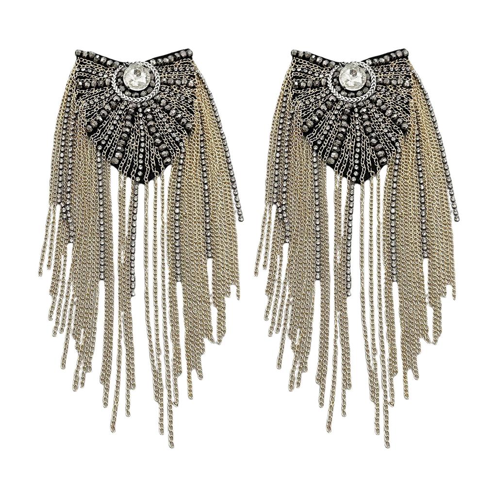 Beaded Shoulder Epaulets Handmade Shoulder Jewelry Tassels Epaulettes Clothing Accessories Epaulet Shoulder Brooches