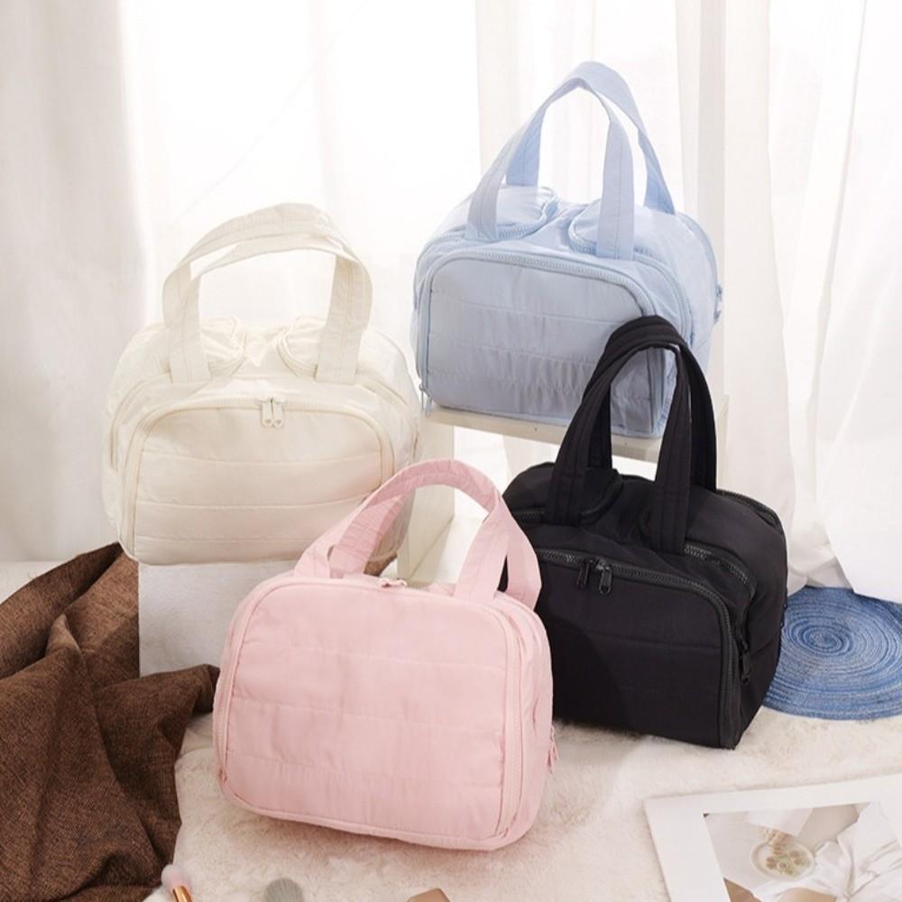 Double Side Open Travel Toiletry Bag Multipocket Design Women Cosmetic Tote  Bathroom Storage