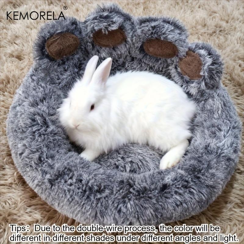 

Ultra-Soft Plush Bear Paw & Bunny Hamster Bed - Thickened Warm Pet Nest with Non-Slip Base, Washable for Rabbits Guinea Hamsters 35X35cm сірий колір