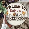 2D Flat 1pc, 8x8 in, Aluminum Metal Decorative Signs & Plaques, Welcome To The Chicken Coop, Front Porch Living Room Bedroom Home Decor, Rustic Wall