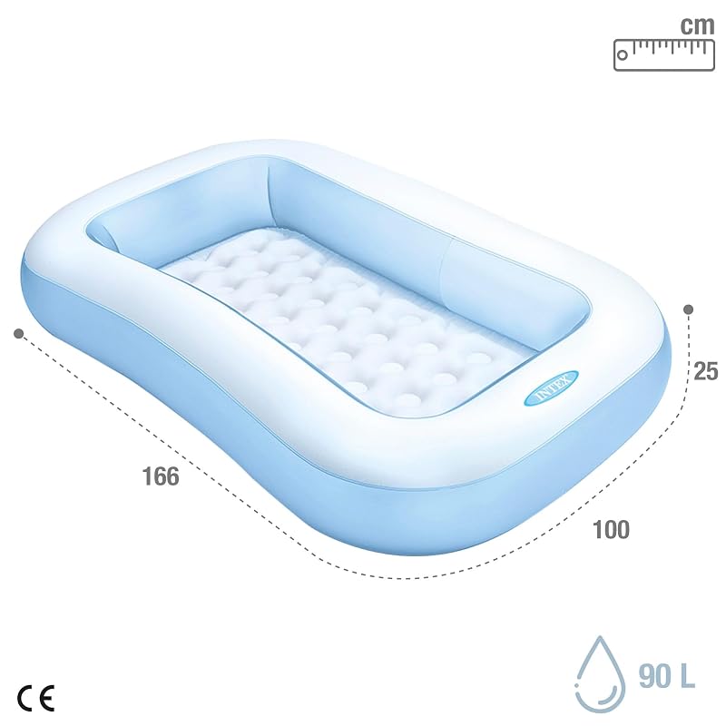 INTEX Rectangular Baby Pool 166cm X 100cm X 25cm Light Blue 57403NP