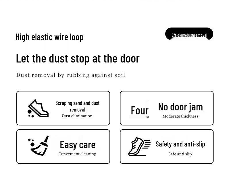 Geometric Entry Door Mat Silk Coil, Non-Slip, Wear-Resistant, Easy To Clean & Cut To Size