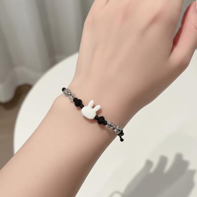 Cute Couple Bracelet Minimalist Design Cat Bracelet Unique Rabbit Woven Bracelet Friendship Gift