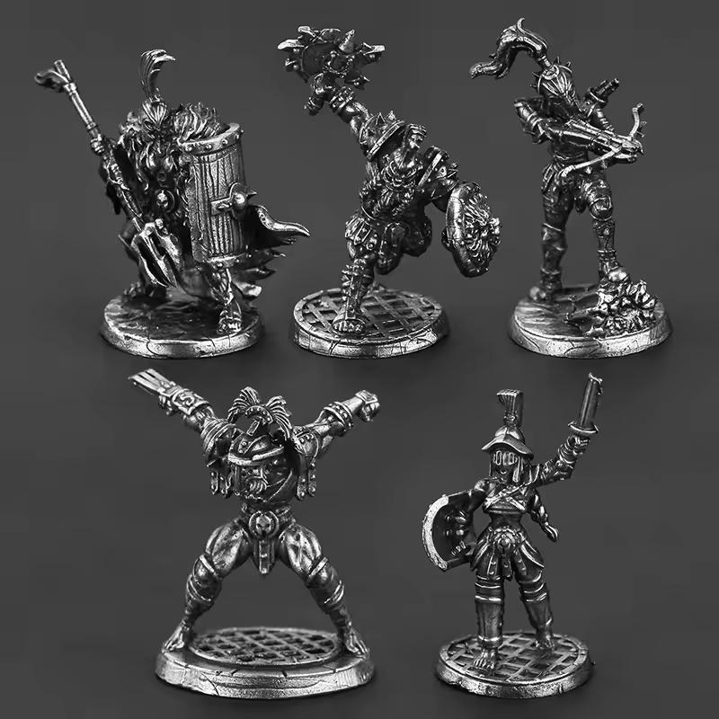 Solid Metal Dwarf  Warrior Metal Soldier Miniature Tabletop Game Piece Car Decor Birthday Gift for Men Collectible Ornament
