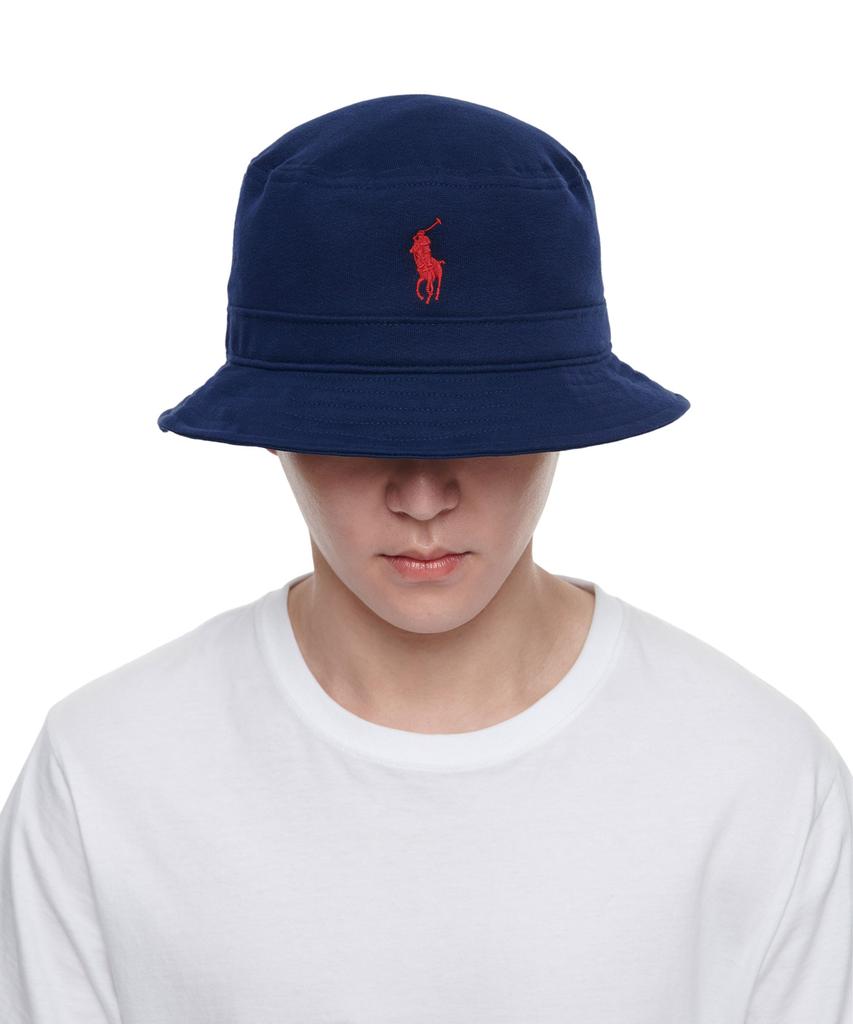 POLO RALPH LAUREN Cotton Blend Fleece Bucket Hat - Navy