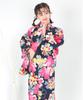 Yukata Set Junior Retro B Change Weave 2 Piece Set Heiko Girls All [KYOETSU] (Yukata, Obi) (150cm, 1. Flowers)