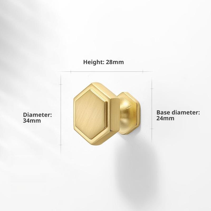 Modern Minimalist Kitchen Cupboard Handles Solid Zinc Alloy Vintage Wardrobe Door Pulls Brushed Brass Finish Furniture Hardware