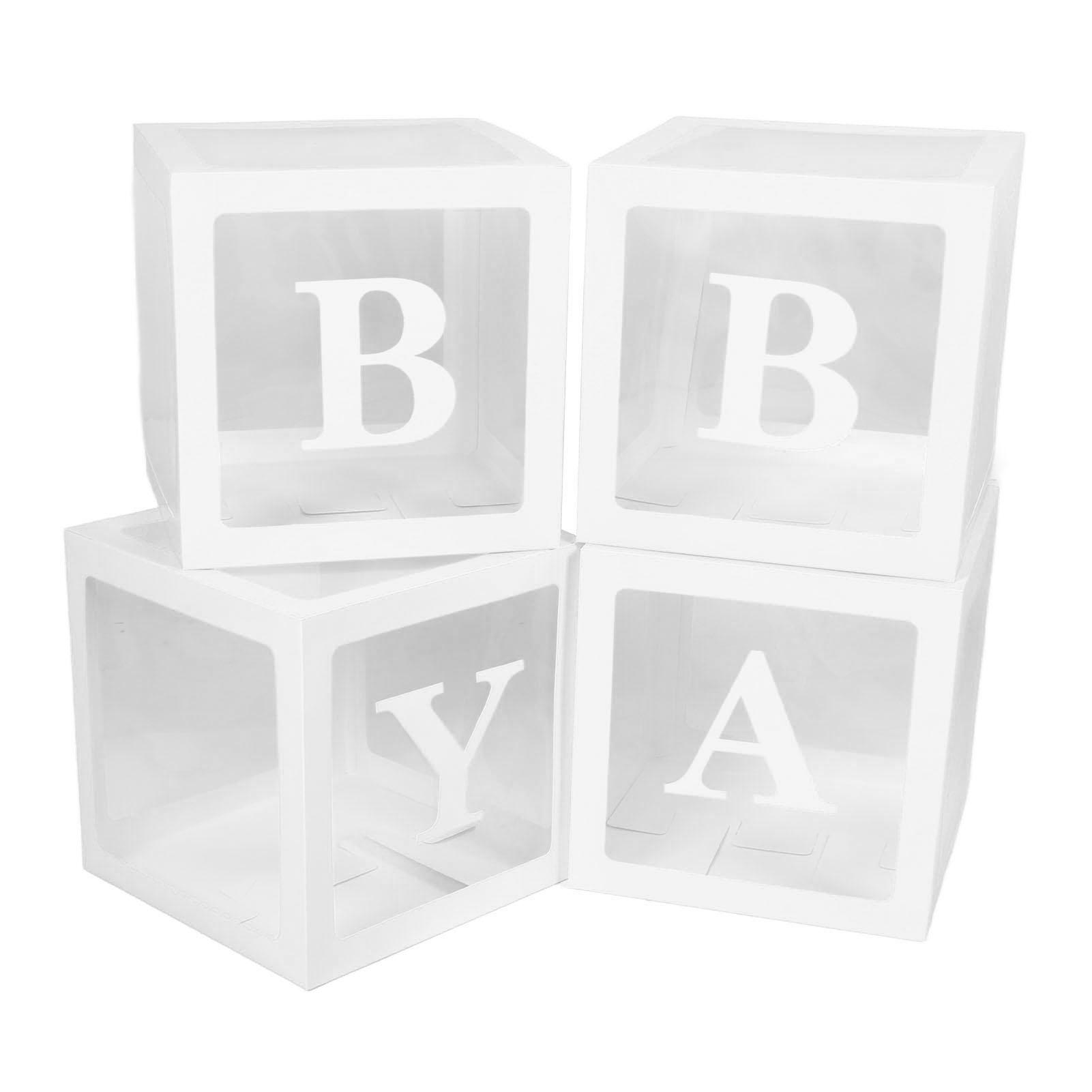 

4шт прозрачная коробка для воздушных шаров с буквами, подарочная коробка для украшения воздушных шаров для предложения, признания, ребенка белый