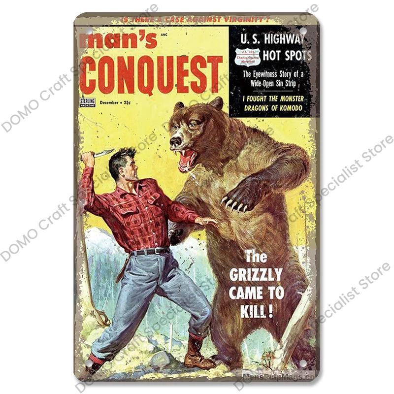 Hunting Poster Metal Plate Vintage Adventure Ranger Metal Tin Signs Retro Wall Decor Hunting Shop Tool House