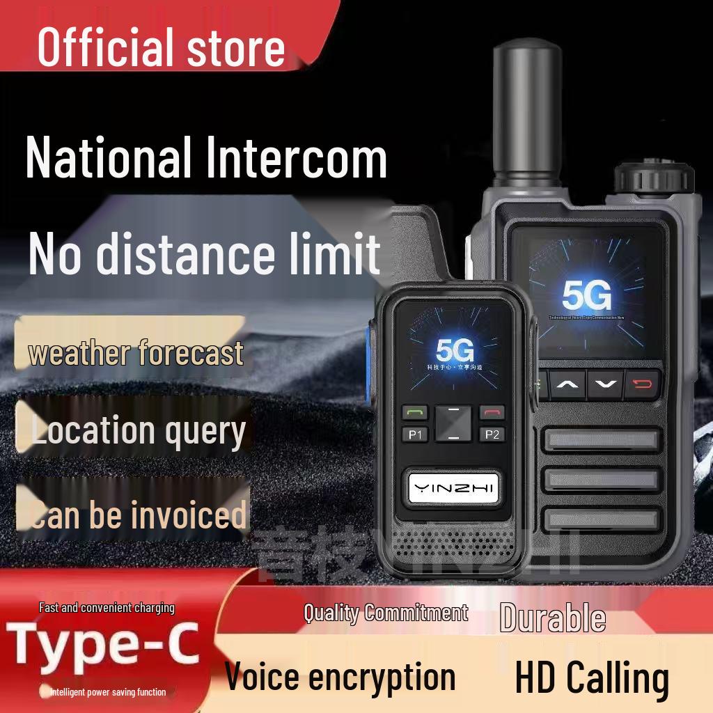 National Walkie-Talkie 5000km 5G/4G SIM High-Power Handheld Transceiver for Fleet, Hotel, or Construction
