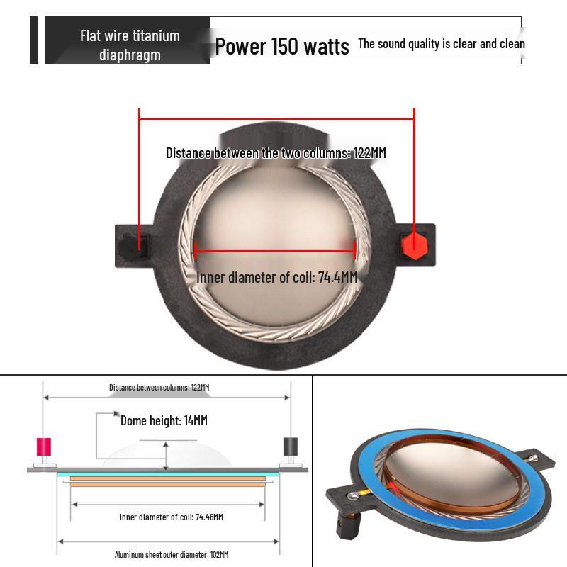 75-Core Flat Wire Tweeter Voice Coil Speaker with 74.5mm High-Power Composite Diaphragm