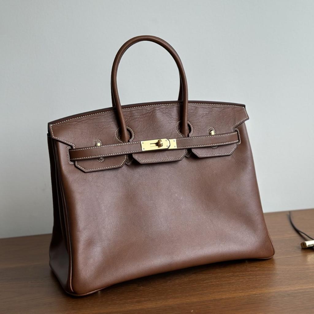 35cm Messenger-veske i kuskinn for kvinner Stor kapasitet Enkel mote Håndholdt crossbody-veske