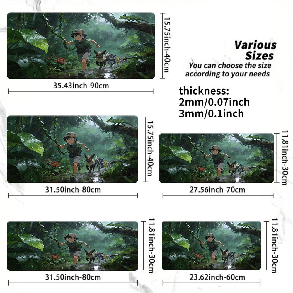 Snorlax Hugging Tree in Rainy Forest Gaming Mouse Pad with NonSlip Rubber Base 30x80x0.2cm