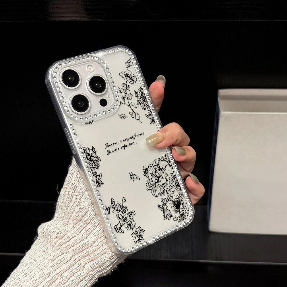 Bracelet Chain Phone Case For iPhone 17 16 15 13 14 for 17Air 17 12 14 16 Pro 17 14 16 Pro Max Sparking Diamond Cute Pattern Hard Cover With Lanyard