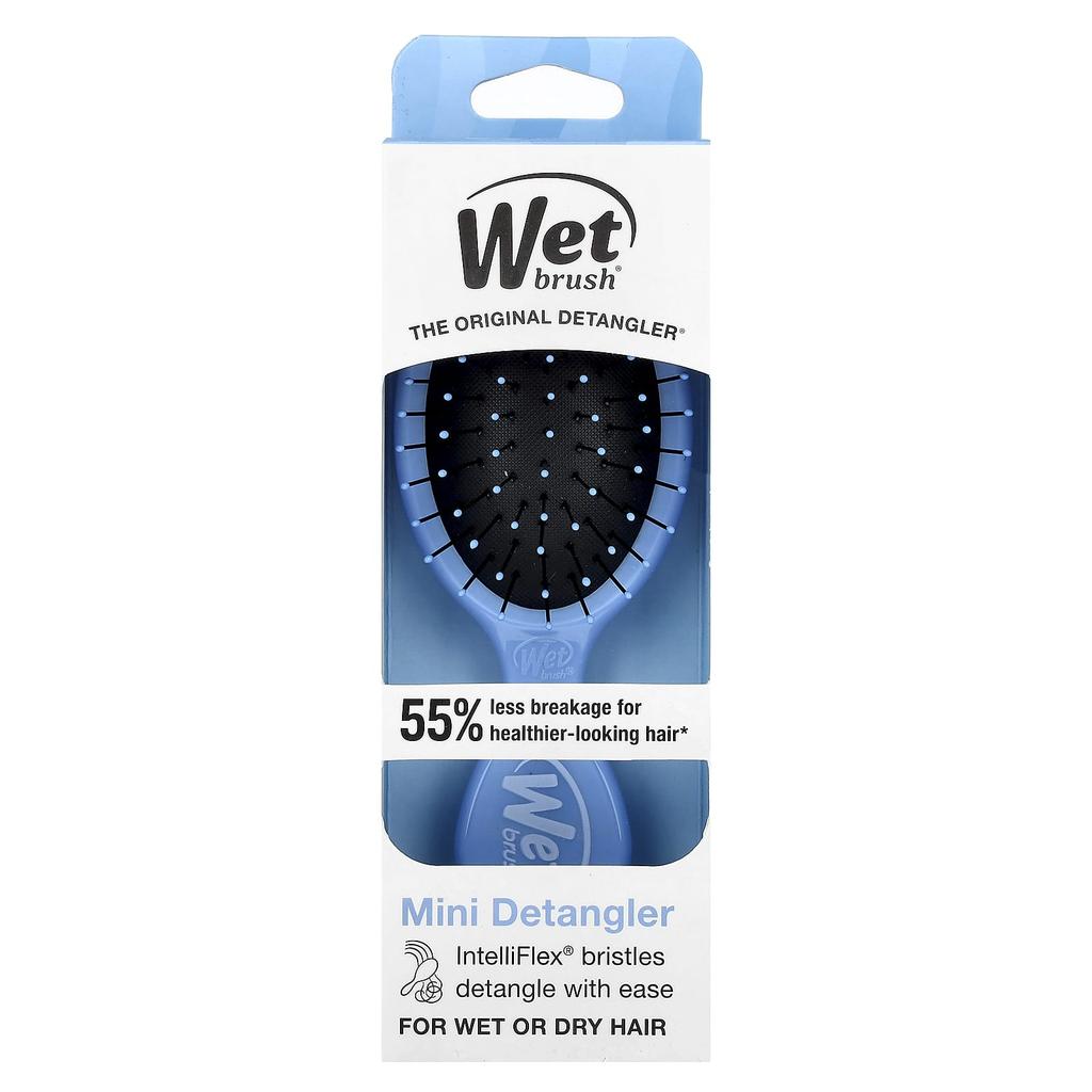Wet Brush, Mini Entwirrbürste, für nasses oder trockenes Haar, Blau, 1 Bürste