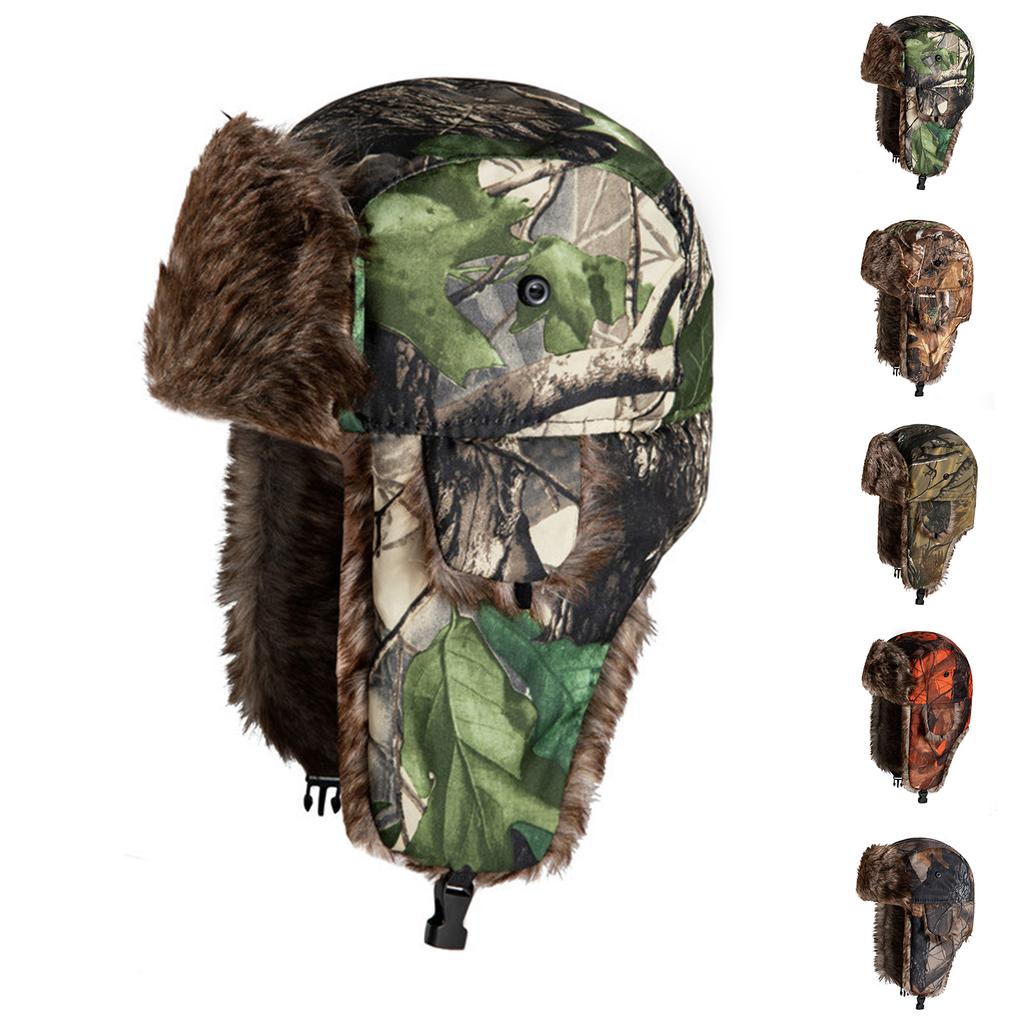 Camouflage Hunting, Unisex, Warm Winter Windproof Ski With Ear, Suitable For Cold .