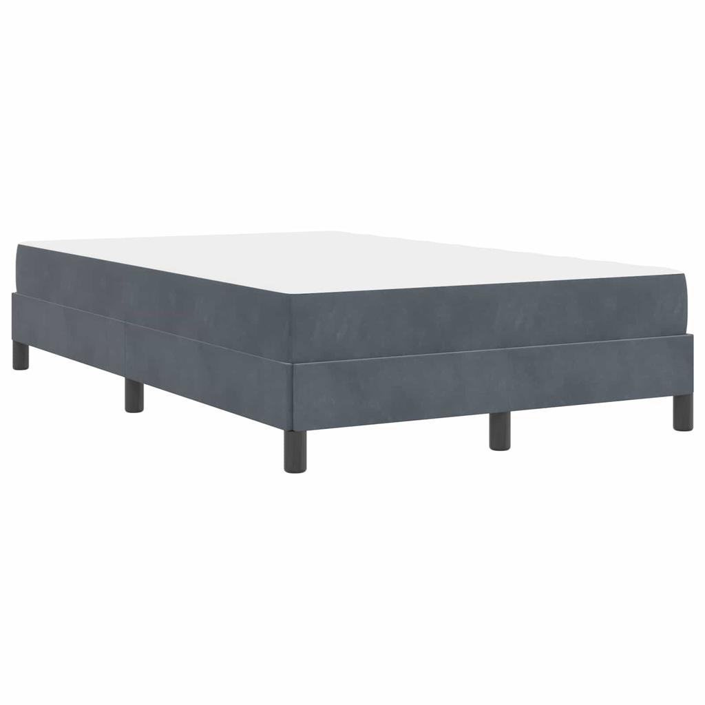 Box Spring Bed with Mattress Dark Gray 120 x 190 cm Fabric
