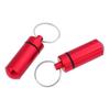 2Pcs Waterproof Keychain Pill Holder Organizer Camping - Red, Round