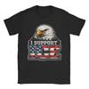 Unisex TShirts I Support ICE Patriotic American Flag Bald Eagle Novelty Pure Cotton Tees Short Sleeve  T Shirt O Neck Clothes Gift