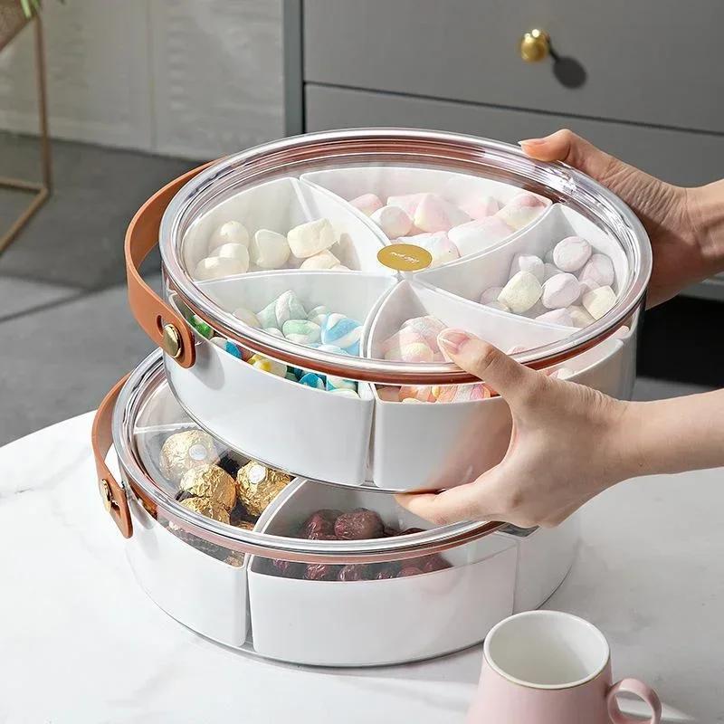 Transparent Portable Simple Dried Fruit Box Household Light Luxury with Lid Compartmentalized Sealed Snack Candy Storage Boxs