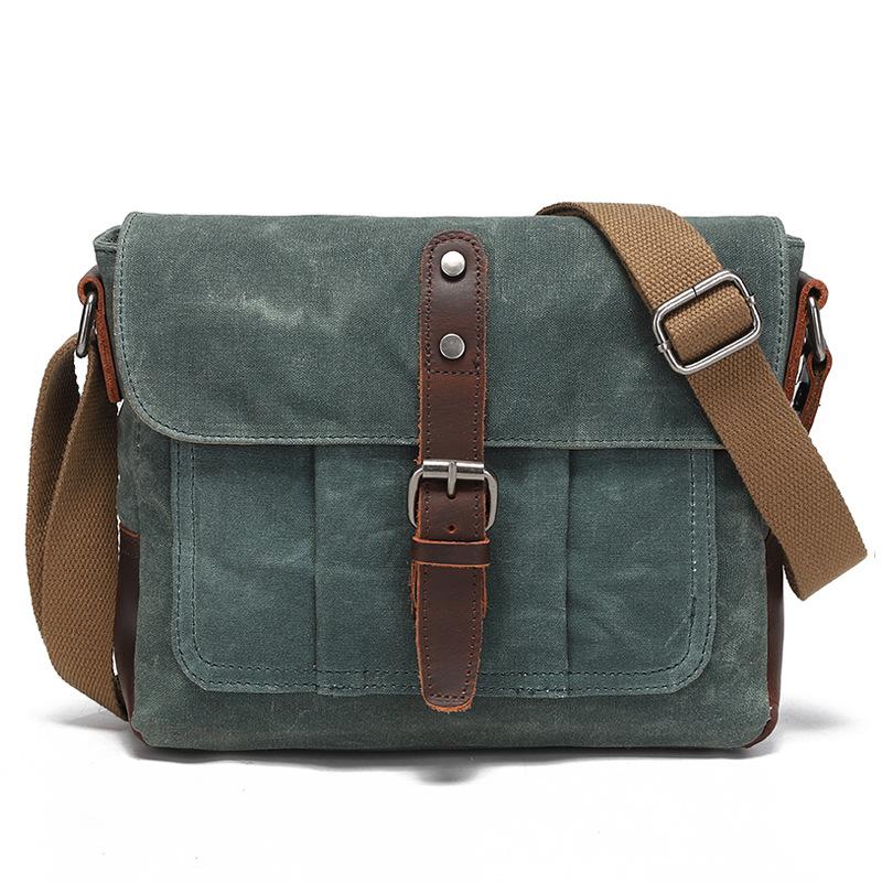 New Vintage Canvas Shoulder Bag Casual Men's and Women's Crossbody Bag Handheld Camera Bag Postman Bag for Out-of-home Travel