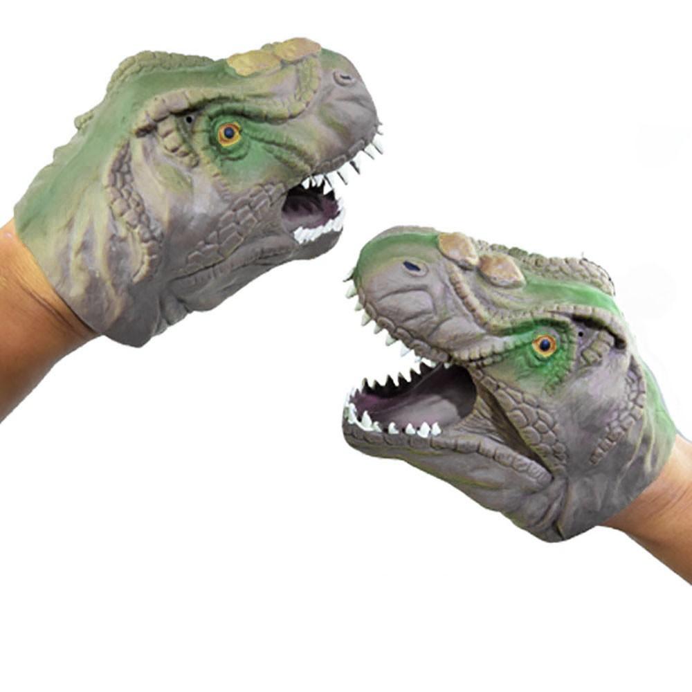 

dinosaur Animal Hand Puppet Baby Infant Kid Toy Plush Toys Silica Gel Spoof коричневий
